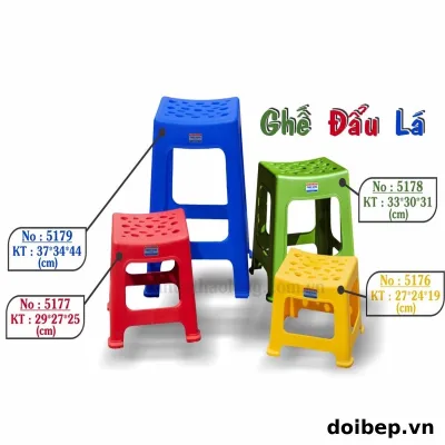 Ghế nhựa lá bé 5176 – ghế mầm non mặt ngồi 19cm ảnh 2