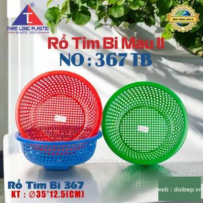 Rổ tim bi 367 – rổ nhựa Ø35cm cho gia đình đông người