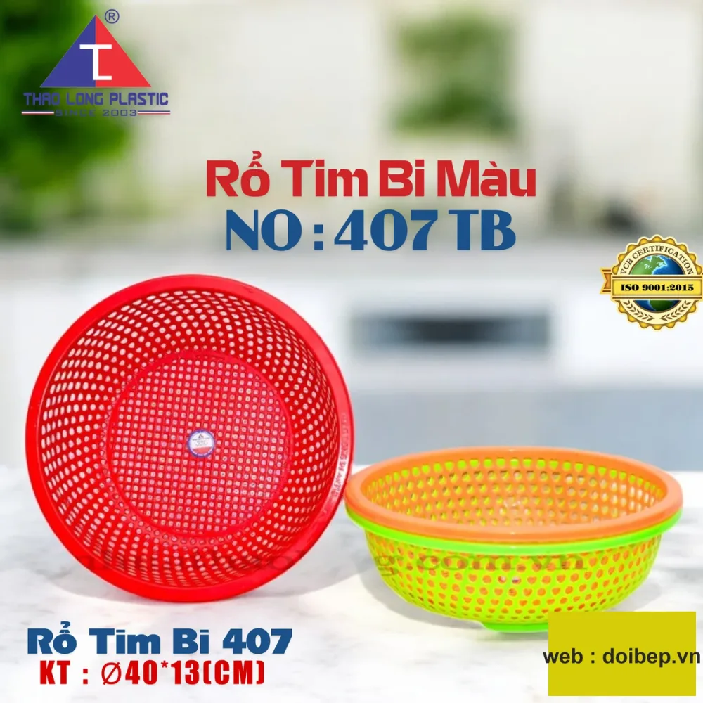 Rổ tim bi 407 – rổ nhựa Ø40cm