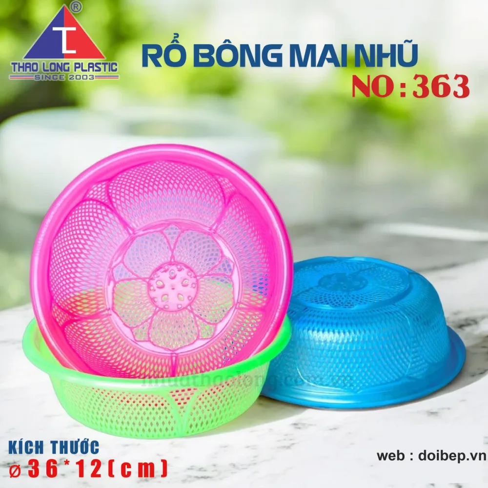 Rổ bông mai 363 – rổ nhựa Ø36cm