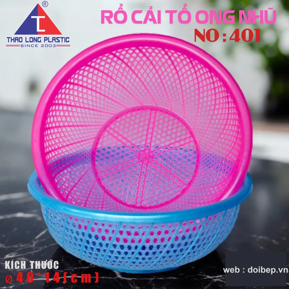 Rổ cải tổ ong 401 – rổ nhựa Ø40cm