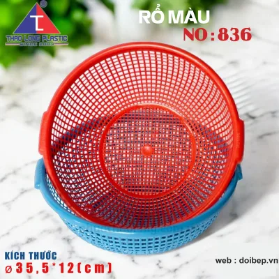 Rổ tai 836 – rổ nhựa có quai Ø35,5cm ảnh 2