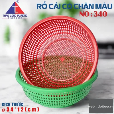 Rổ cải có chân 340 – rổ nhựa Ø34cm có chân đế ảnh 2
