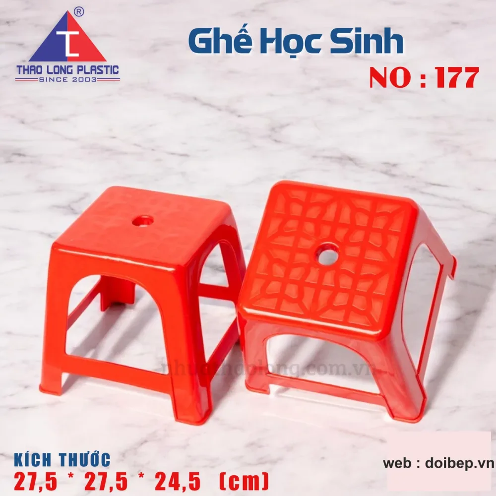 Ghế đẩu học sinh 177 – ghế nhựa trường học