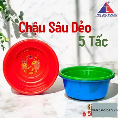 Chậu sâu dẻo 5 tấc – chậu nhựa Ø50cm sâu 20cm