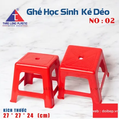 Ghế học sinh mặt kẻ 02 – ghế nhựa trường học mặt ngồi 27,5cm ảnh 2