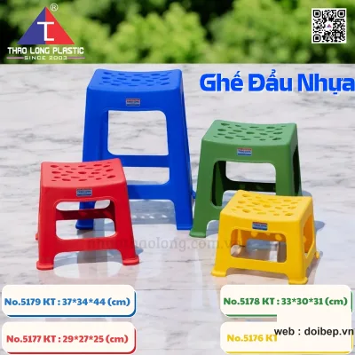 Ghế đẩu lá to 5179 – ghế nhựa cao 44cm ảnh 5