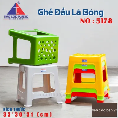 Ghế đẩu lá to 5179 – ghế nhựa cao 44cm