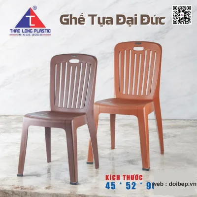 Ghế tựa Đại Đức – ghế nhựa có lưng tựa 45x52x90,6cm