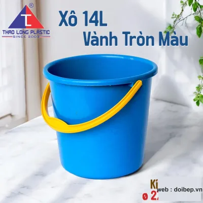 Xô 14 lít vành tròn – xô nhựa Ø27cm cao 26cm ảnh 2