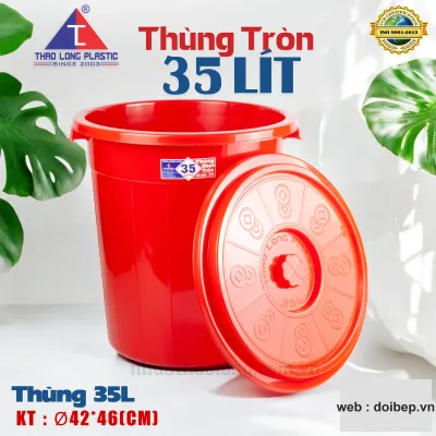 Thùng nhựa tròn 35 lít – Ø42cm cao 46cm