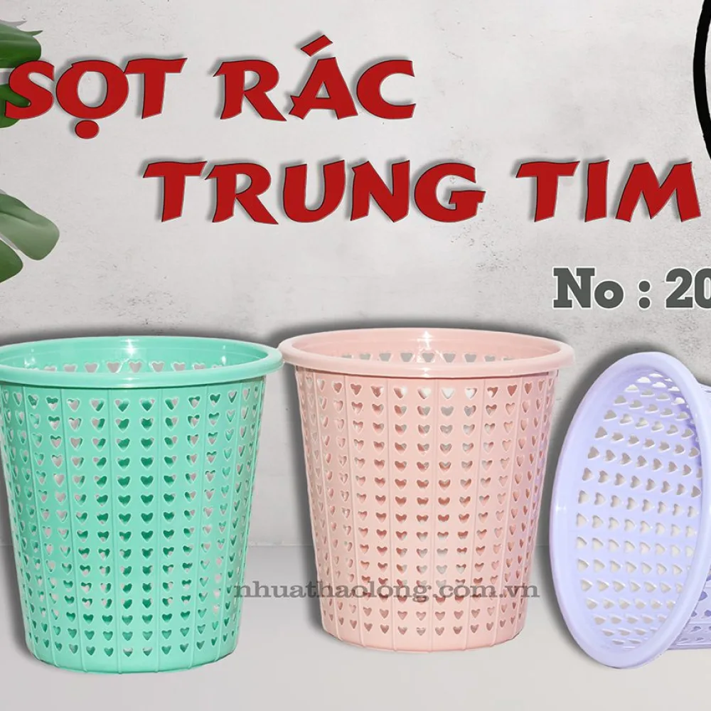 Sọt rác Trung Tim 2000 – sọt rác nhựa 27x26x18,5cm