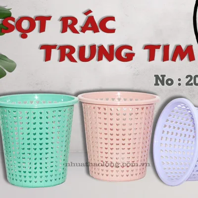 Sọt rác Trung Tim 2000 – sọt rác nhựa 27x26x18,5cm