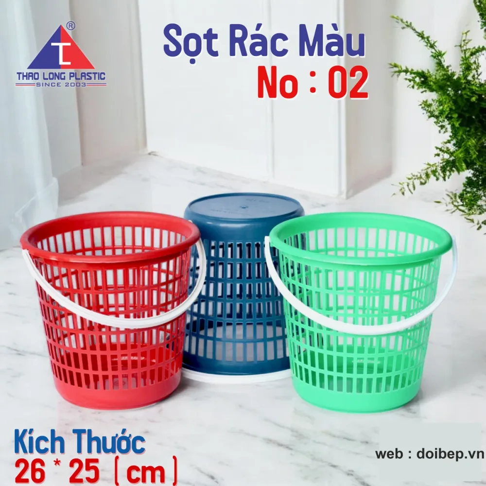 Sọt rác tròn 02 – sọt rác nhựa 26x25cm