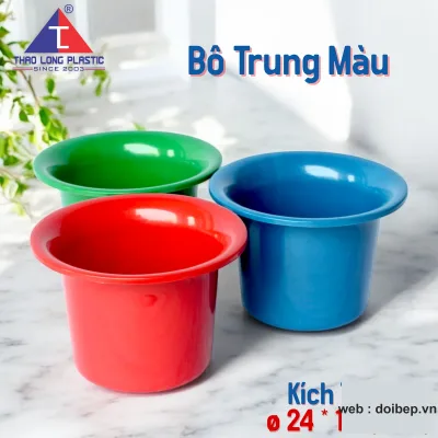 Bô nhựa đại – bô Ø24cm có bản kèm nắp ảnh 4