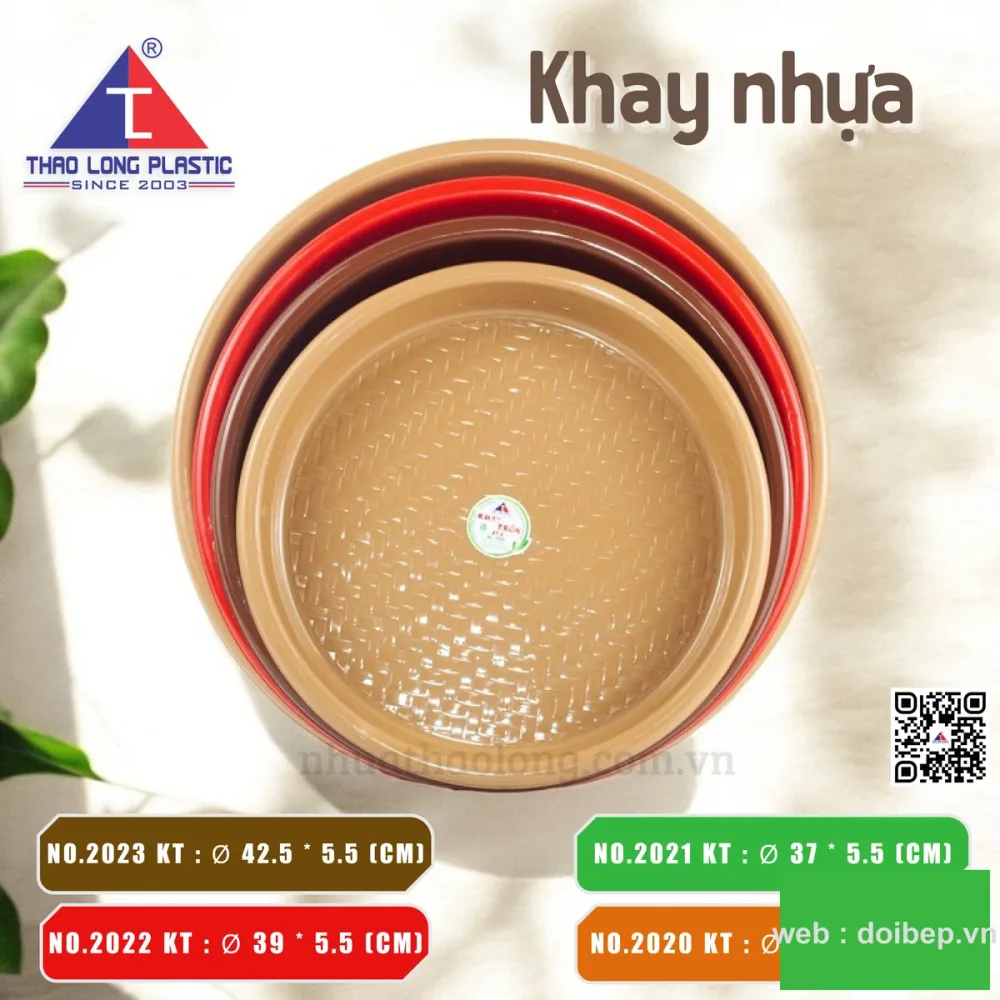 Khay tròn nhựa – 4 cỡ Ø33, Ø37, Ø39, Ø42,5cm