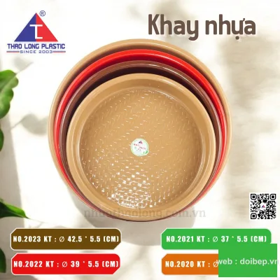 Khay tròn nhựa – 4 cỡ Ø33, Ø37, Ø39, Ø42,5cm