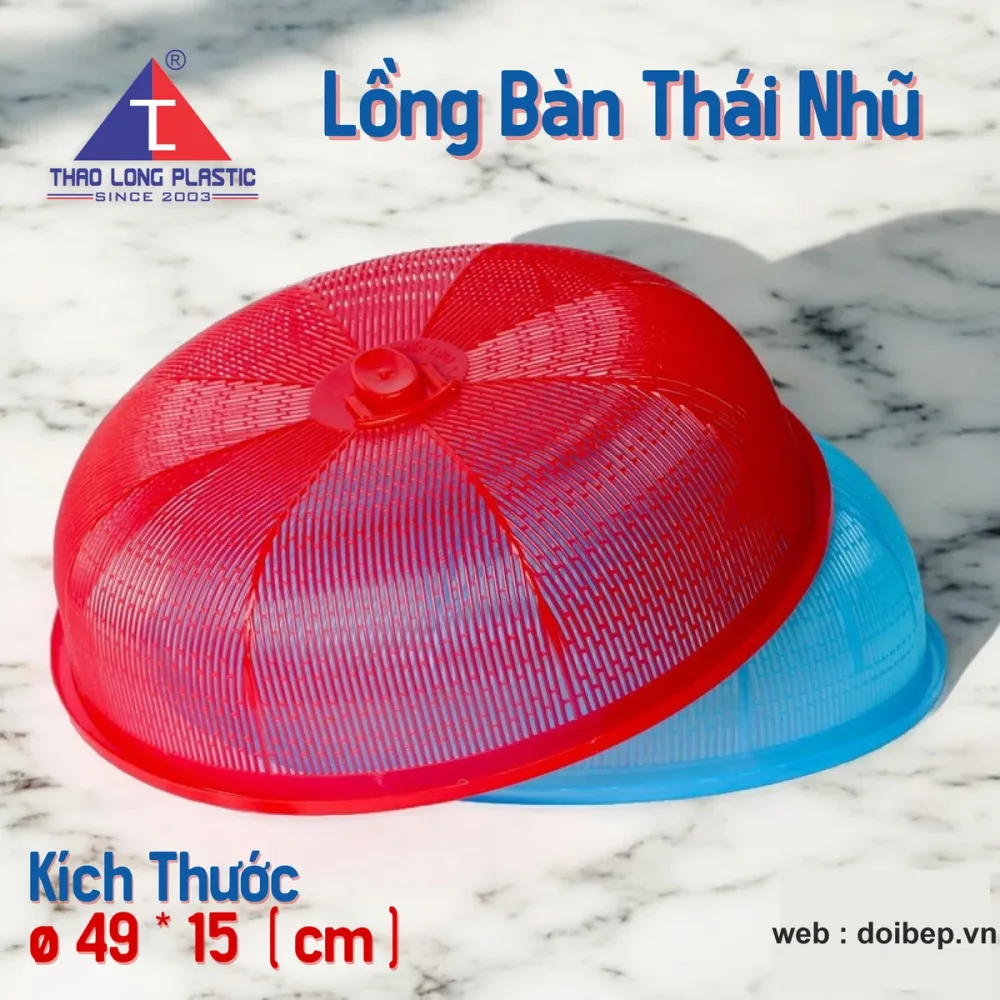 Lồng bàn thái nhũ – lồng bàn nhựa Ø49cm ánh nhũ