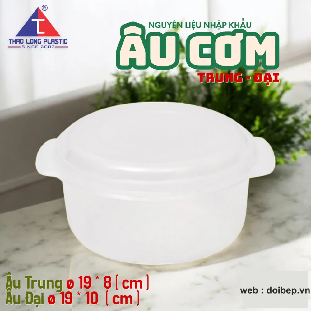Âu cơm nhựa – âu trung và âu đại Ø19cm