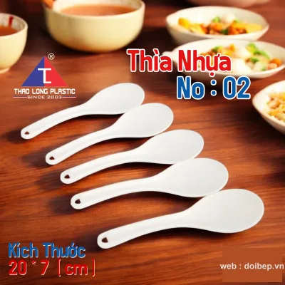 Thìa cơm nhựa – loại trơn và loại có lỗ ảnh 2