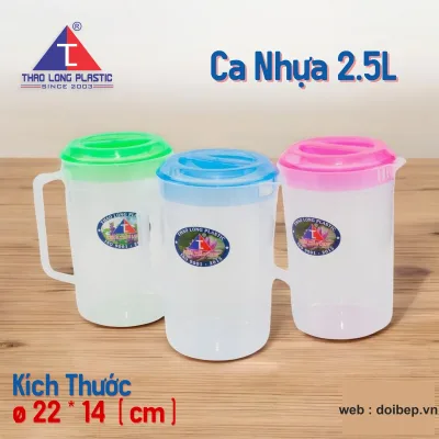 Ca nhựa 2 lít và 2,5 lít – ca đong nước có quai
