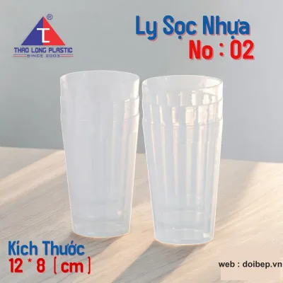 Ly sọc nhựa 350ml – ly Ø7,5cm cao 12cm ảnh 2