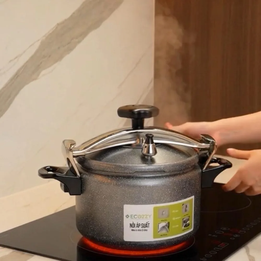 Nồi áp suất 7 lít ecozzy, nấu được bếp từ, bếp ga và hồng ngoại