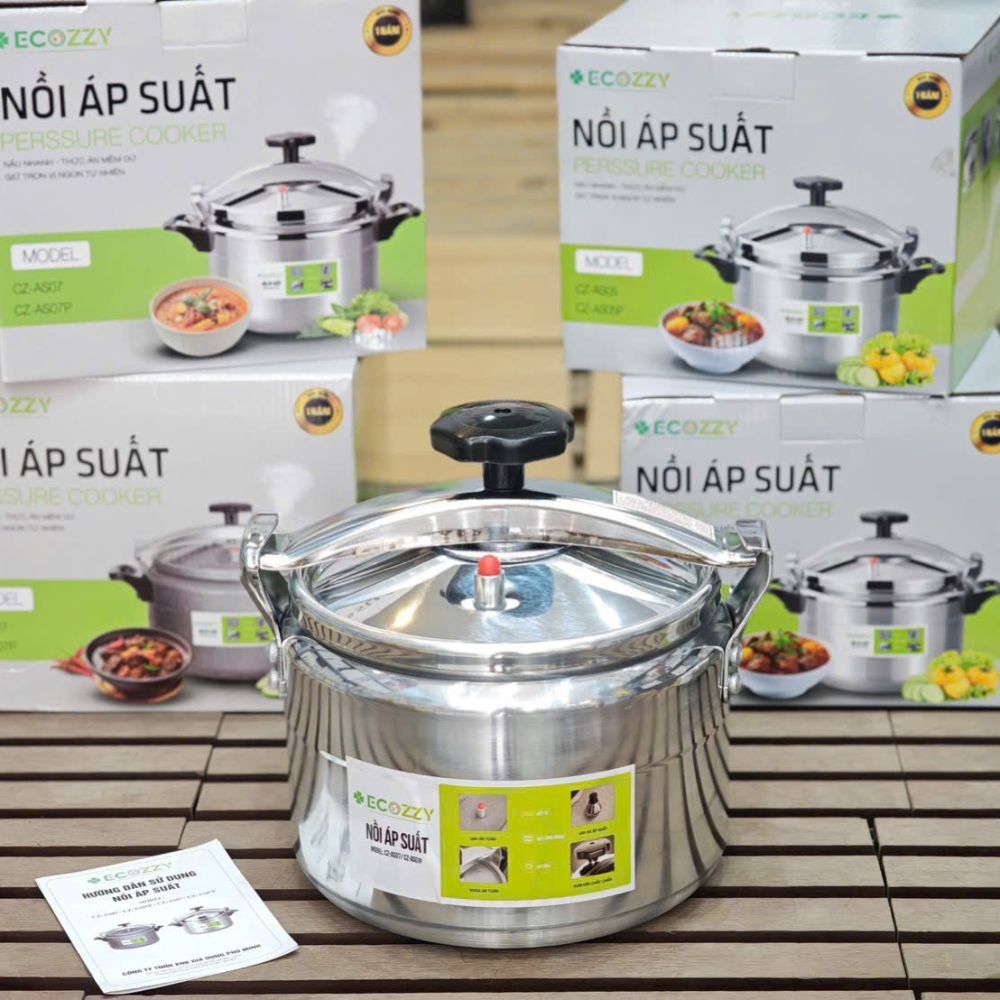 Nồi áp suất 7 lít ecozzy, nấu được bếp từ, bếp ga và hồng ngoại ảnh 4