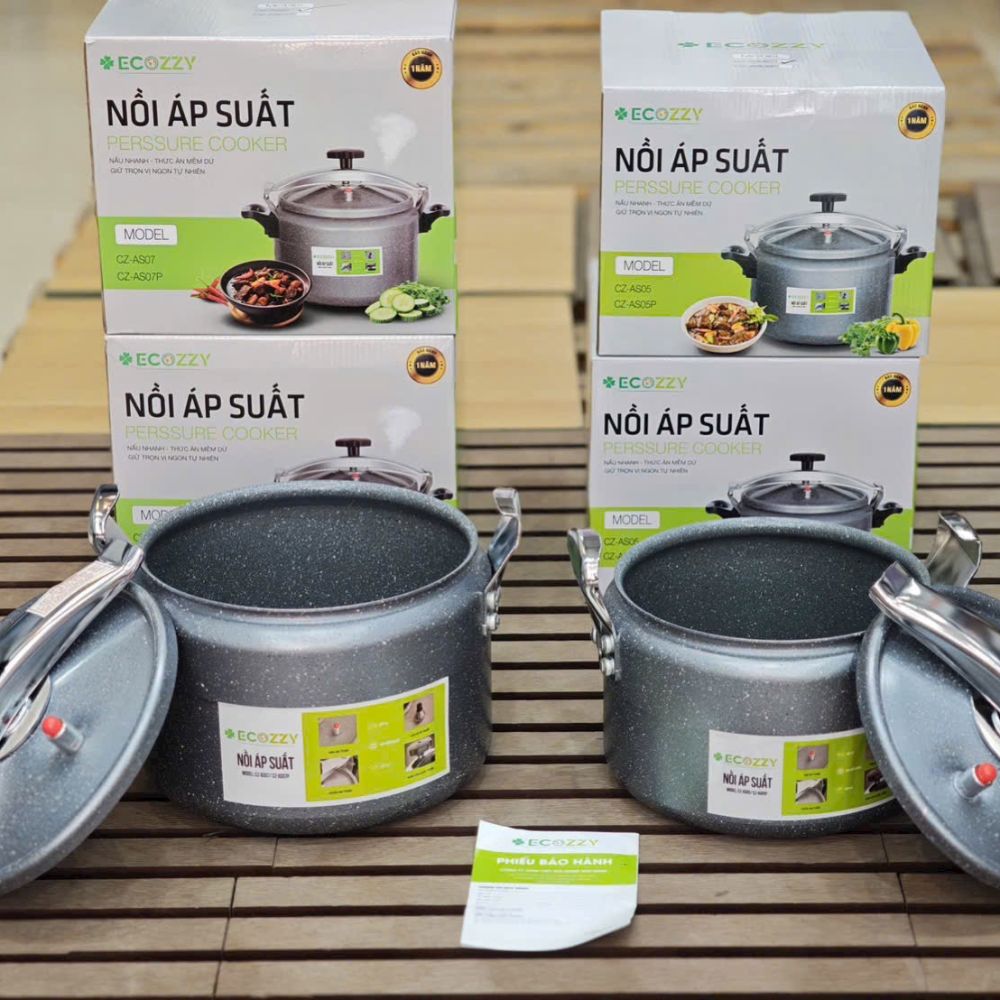 Nồi áp suất 7 lít ecozzy, nấu được bếp từ, bếp ga và hồng ngoại ảnh 5