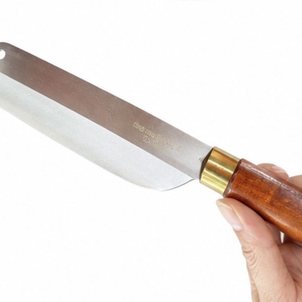 Dao thái rèn thép không gỉ làng nghề An Tiêm - cán gỗ, dài 32cm ảnh 2