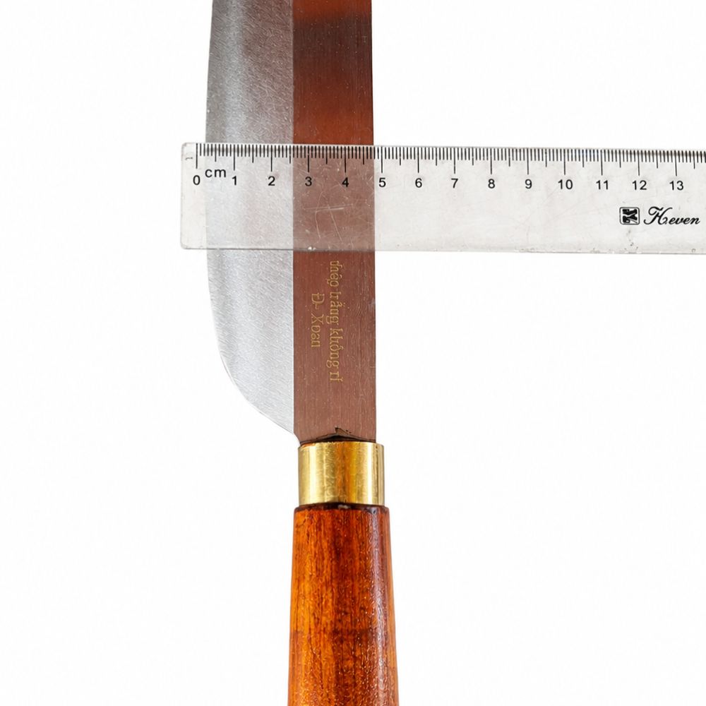 Dao thái rèn thép không gỉ làng nghề An Tiêm - cán gỗ, dài 32cm ảnh 4