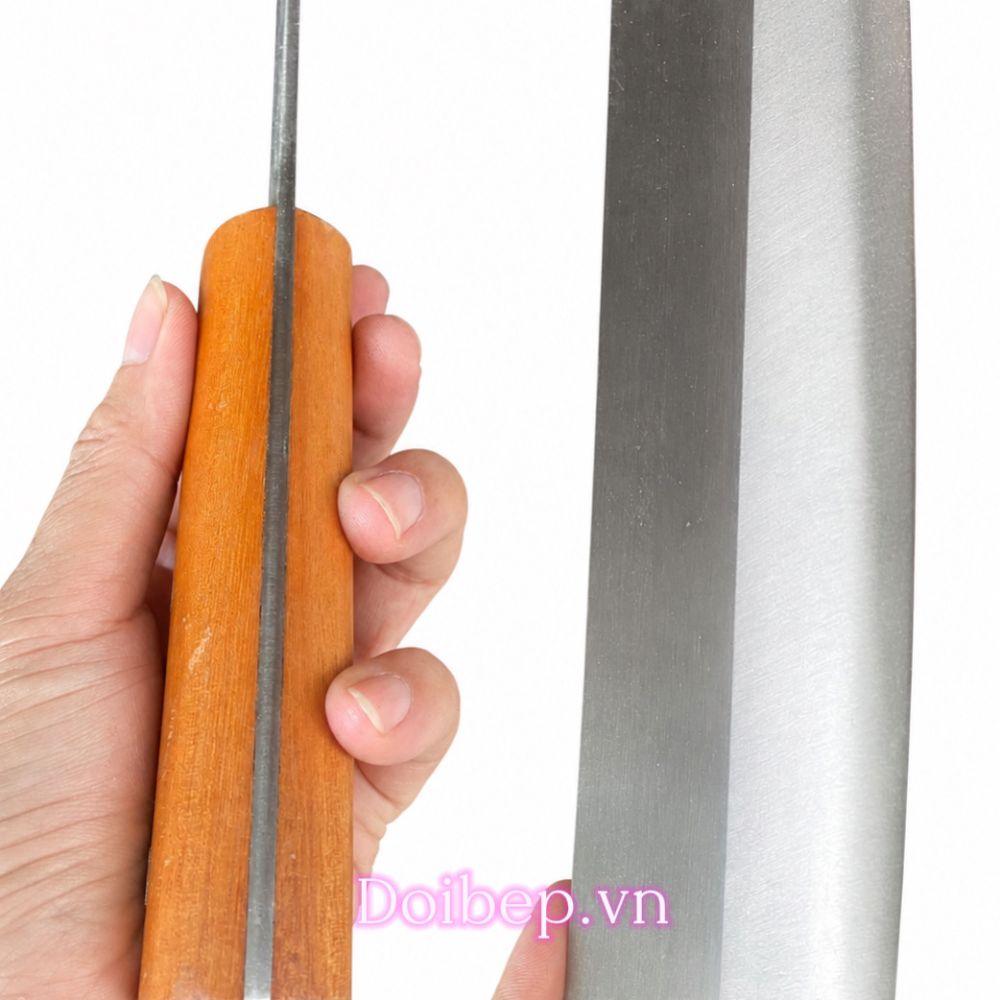 Dao chặt rèn thủ công thép không gỉ - cán gỗ, dài 35cm, nặng 600g ảnh 2
