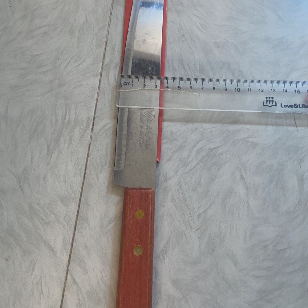Dao thái  K312 lưỡi thép không gỉ cán gỗ - dài 30cm, bản 3.5cm