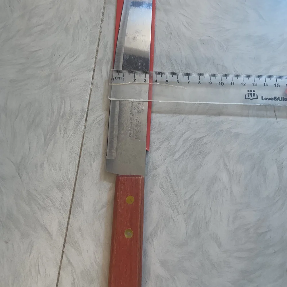 Dao thái  K312 lưỡi thép không gỉ cán gỗ - dài 30cm, bản 3.5cm