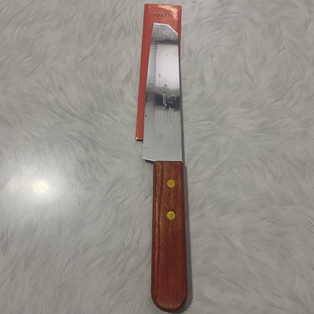 Dao thái kiểu Thái K314 lưỡi thép không gỉ cán gỗ - dài 26cm, bản 3cm