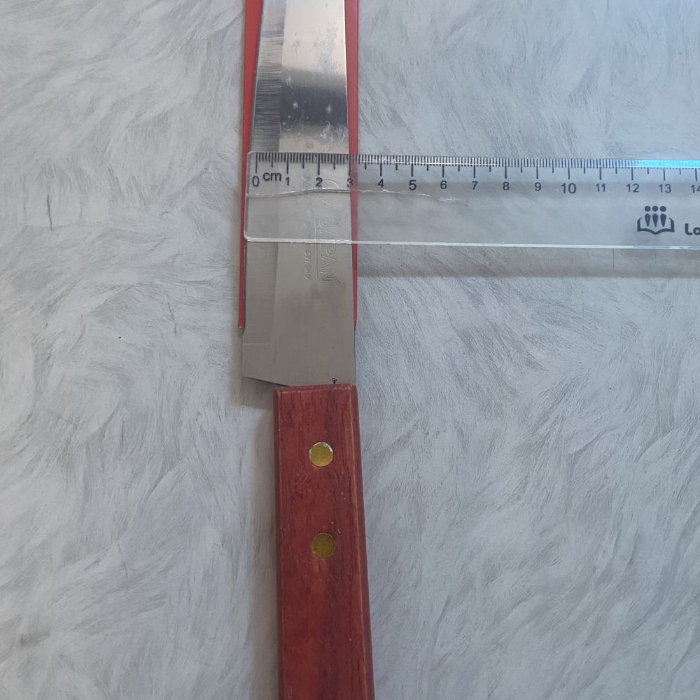 Dao thái kiểu Thái K314 lưỡi thép không gỉ cán gỗ - dài 26cm, bản 3cm ảnh 2