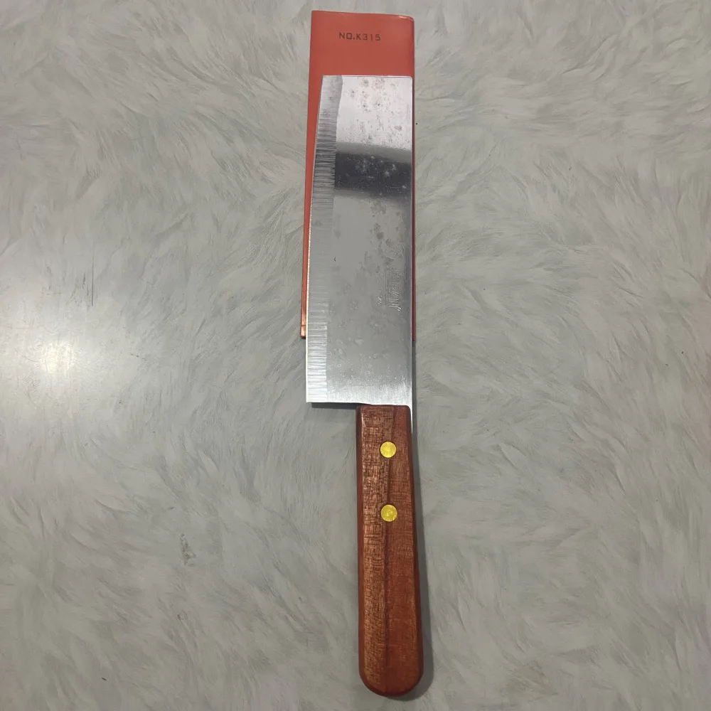 Dao thái bản rộng K315 lưỡi thép không gỉ cán gỗ - dài 29cm, bản 5cm
