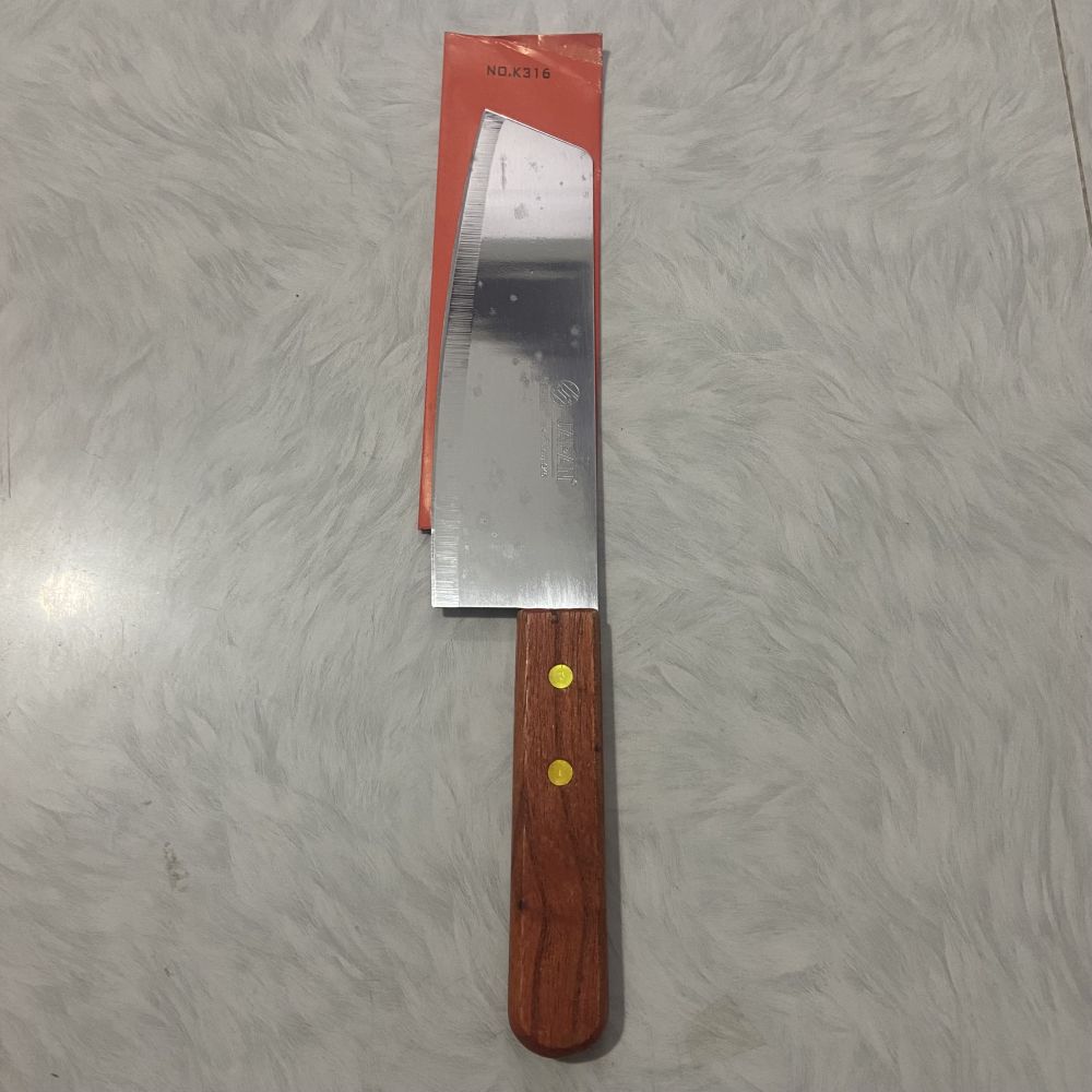 Dao thái bản rộng K316 lưỡi thép không gỉ cán gỗ - dài 29cm, bản 4.5cm