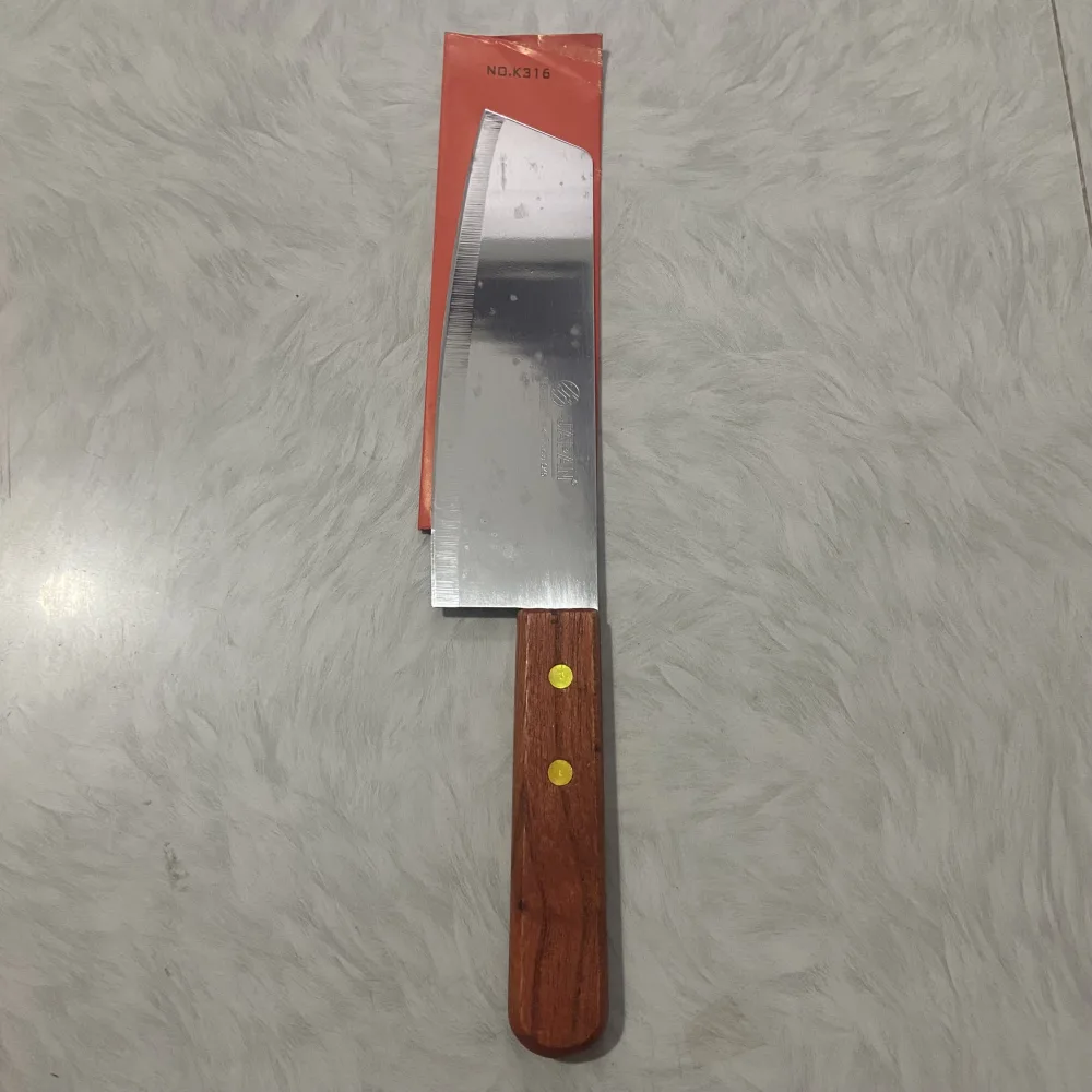 Dao thái bản rộng K316 lưỡi thép không gỉ cán gỗ - dài 29cm, bản 4.5cm
