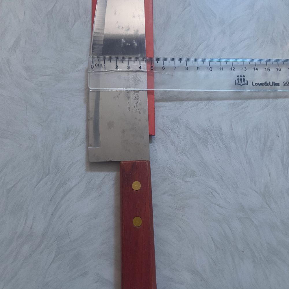 Dao thái bản rộng K316 lưỡi thép không gỉ cán gỗ - dài 29cm, bản 4.5cm ảnh 2