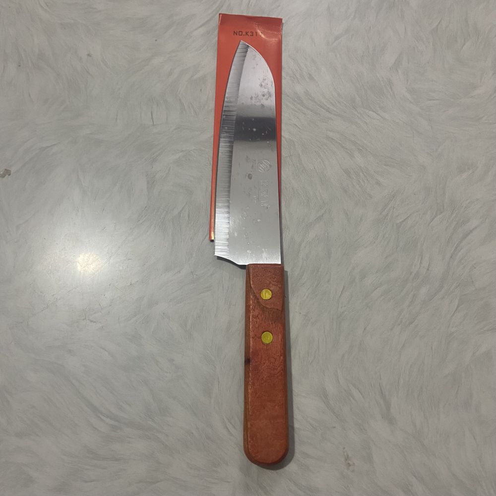 Dao thái bản rộng K317 lưỡi thép không gỉ cán gỗ - dài 29cm, bản 4cm