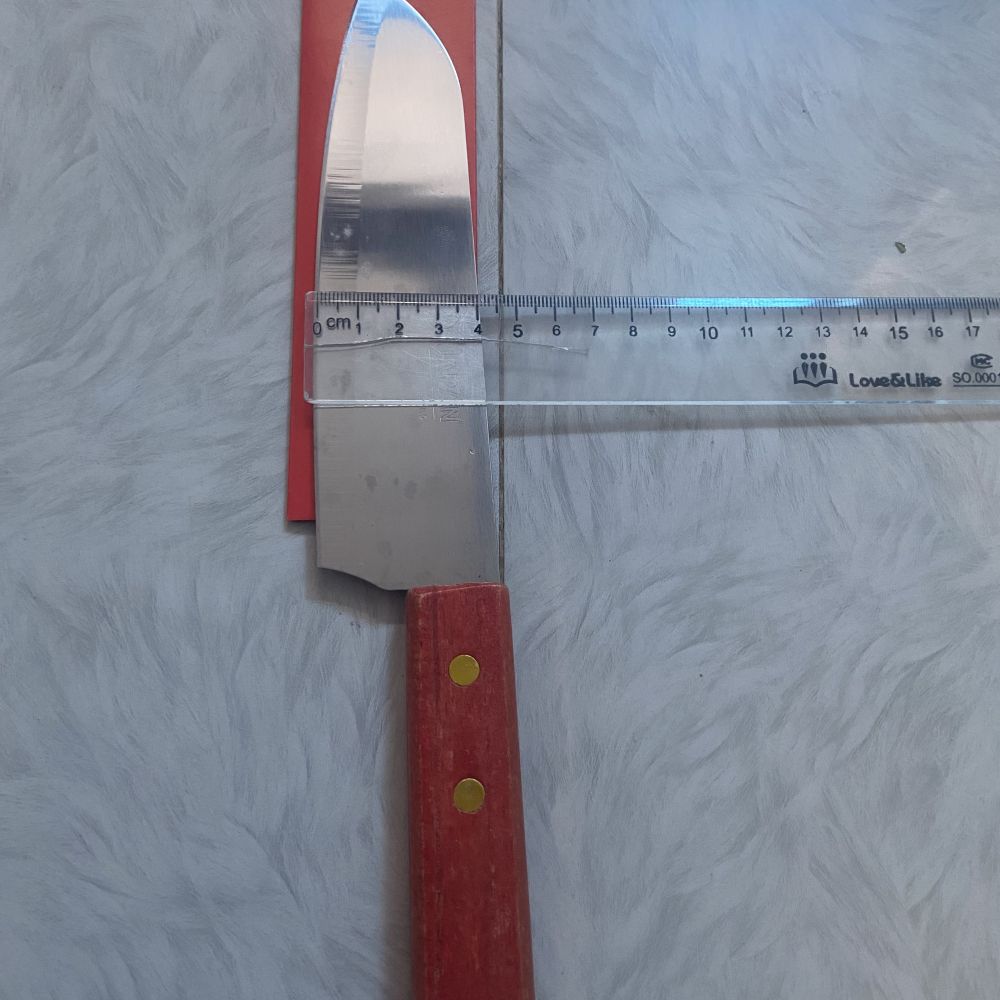 Dao thái bản rộng K317 lưỡi thép không gỉ cán gỗ - dài 29cm, bản 4cm ảnh 2