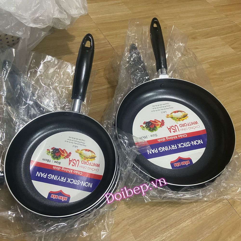 Chảo chống dính đun bếp ga và hồng ngoại - size từ 18cm đến 32cm