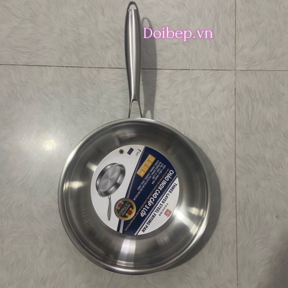 Chảo inox liền khối Cooking Houseware - dùng mọi loại bếp, size 20cm đến 32cm ảnh 5