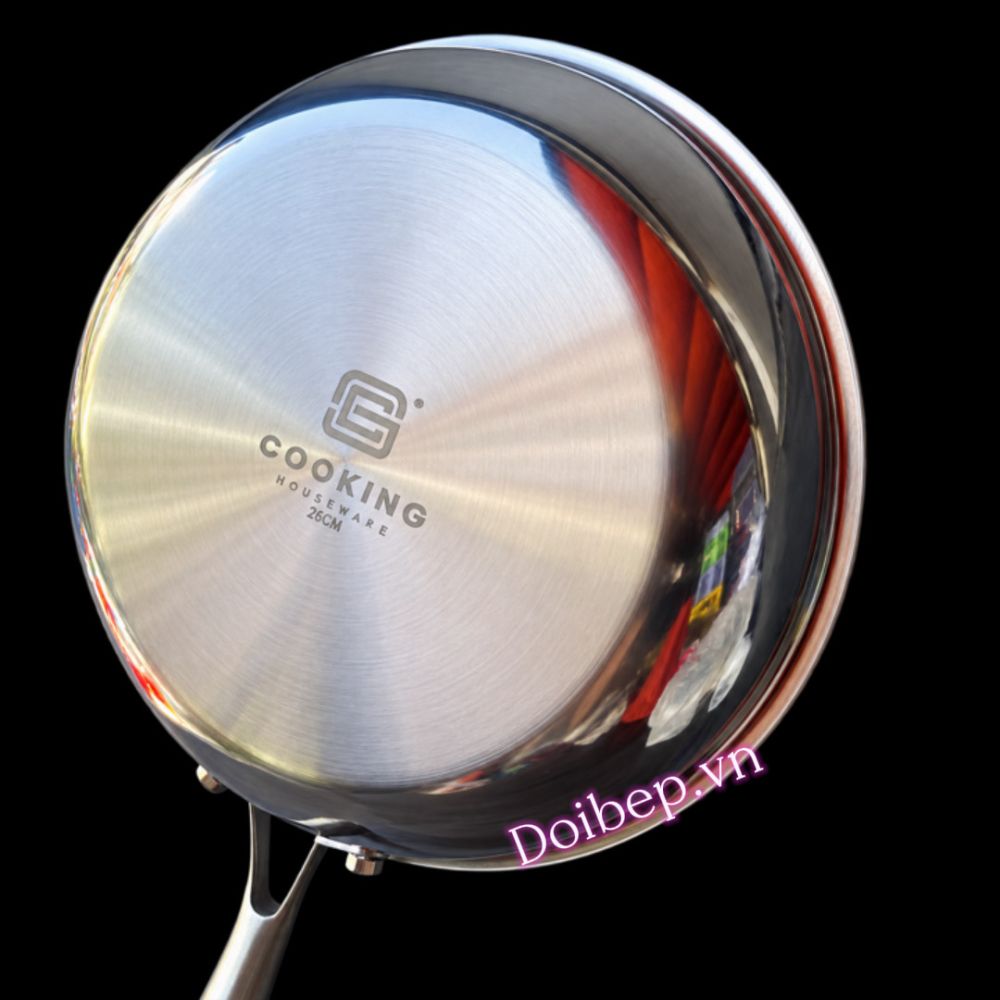 Chảo inox liền khối Cooking Houseware - dùng mọi loại bếp, size 20cm đến 32cm ảnh 3