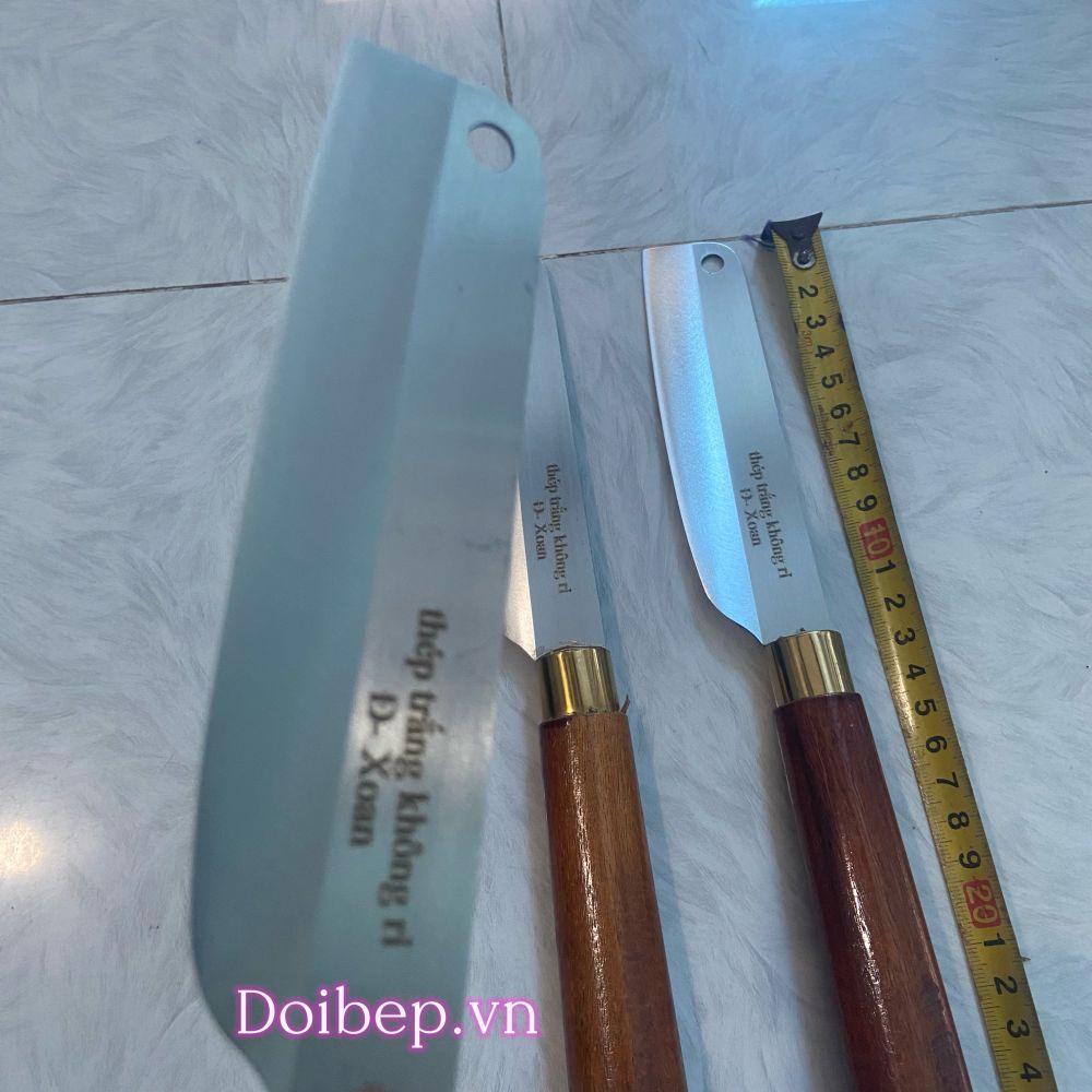 Dao thái rèn thép không gỉ An Tiêm cán gỗ xoan tròn - dài 24cm, bản 3cm ảnh 3