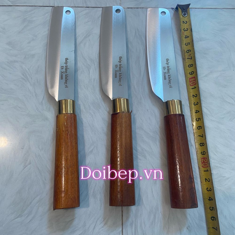 Dao thái rèn thép không gỉ An Tiêm cán gỗ xoan tròn - dài 24cm, bản 3cm