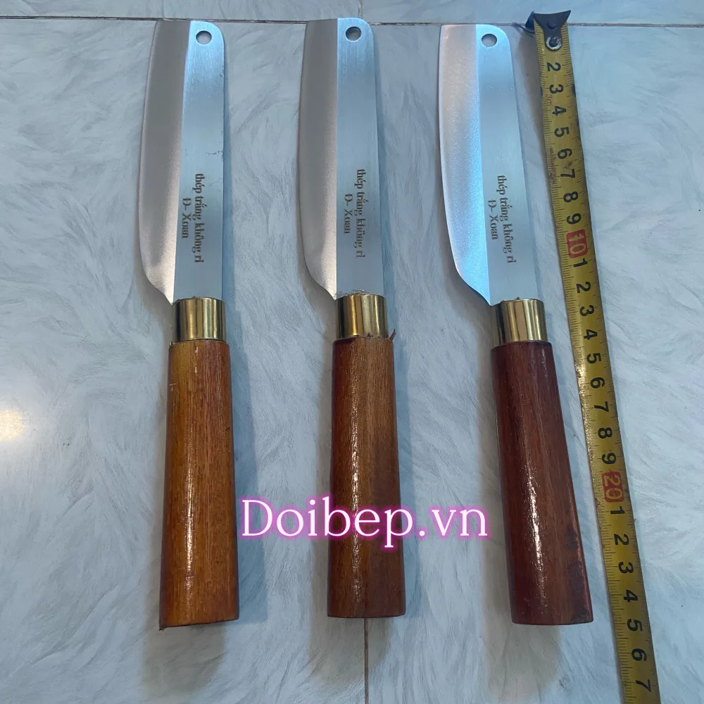 Dao thái rèn thép không gỉ An Tiêm cán gỗ xoan tròn - dài 24cm, bản 3cm