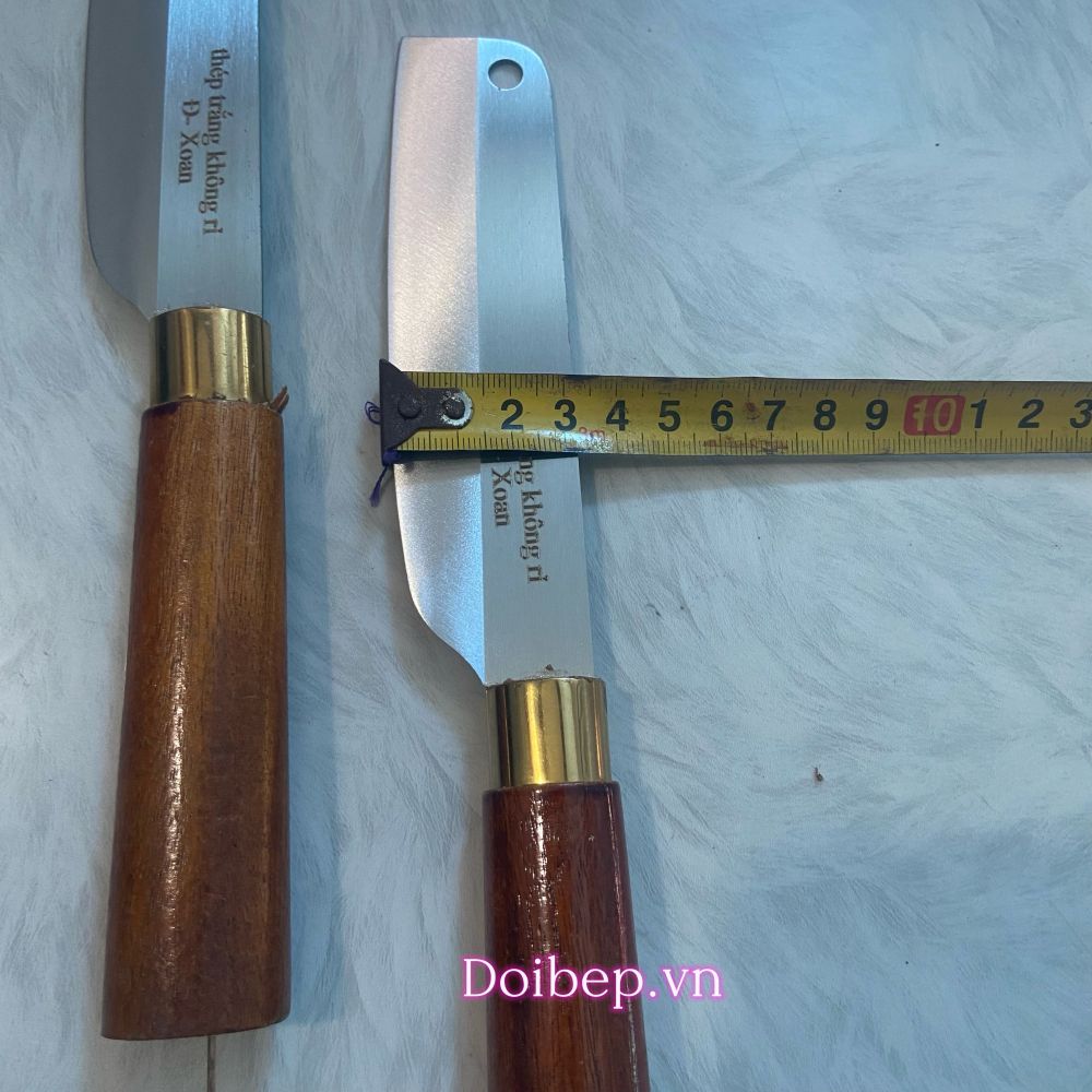 Dao thái rèn thép không gỉ An Tiêm cán gỗ xoan tròn - dài 24cm, bản 3cm ảnh 2