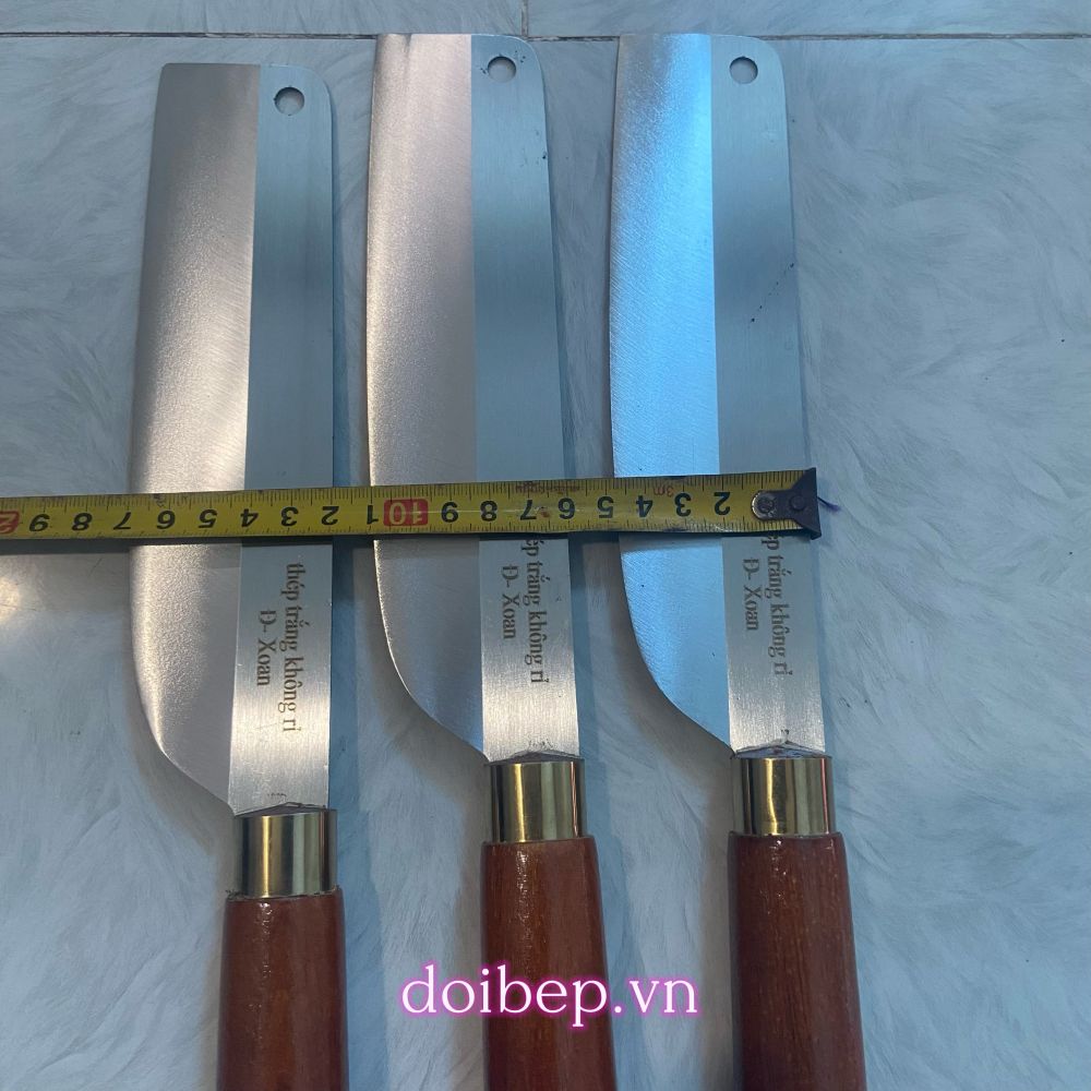 Dao thái bản rộng rèn thép không gỉ An Tiêm cán gỗ xoan tròn - dài 32cm, bản 5cm ảnh 2